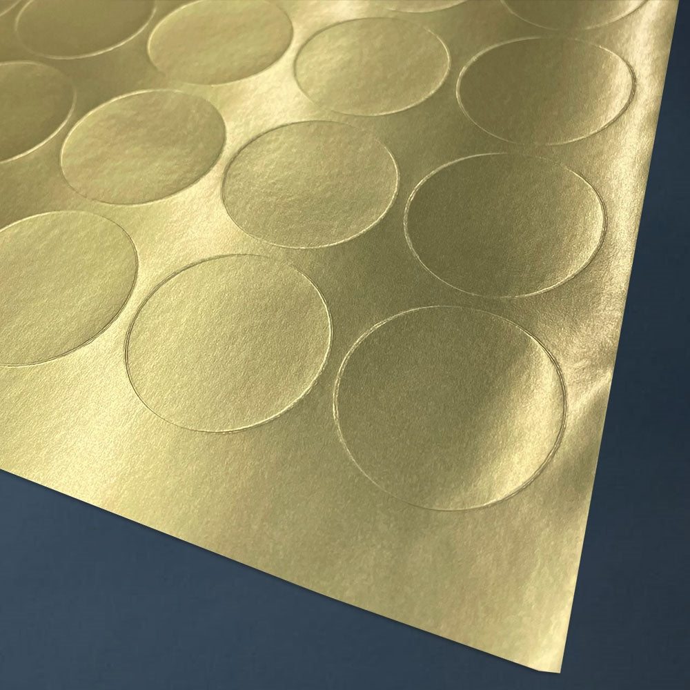 Gold Foil Custom Printed Stickers / Labels 1.5" x 1.5"