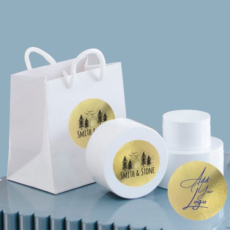 Gold Foil Custom Printed Stickers / Labels 1.5" x 1.5"