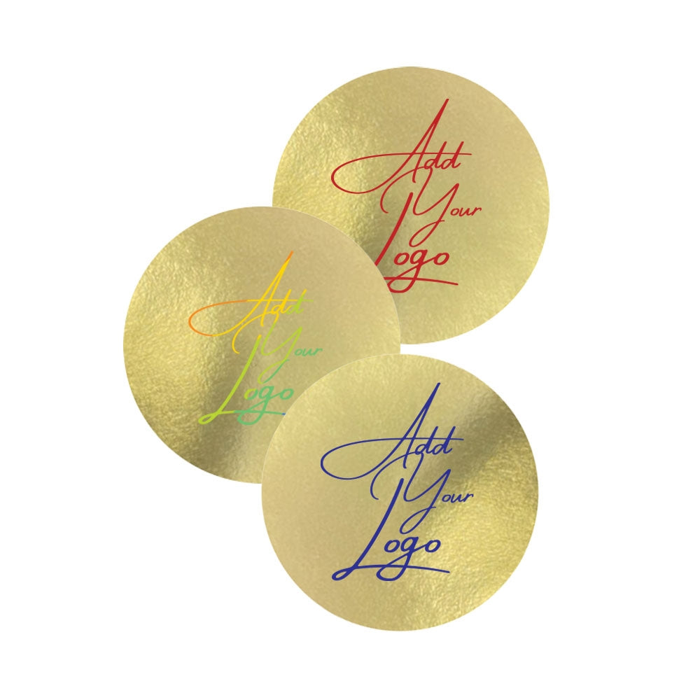 Gold Foil Custom Printed Stickers / Labels 1.5" x 1.5"