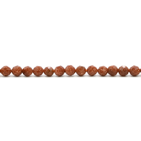 Goldstone Faceted Round Beads 4mm - 15" Strand