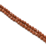 Goldstone Faceted Round Beads 4mm - 15" Strand