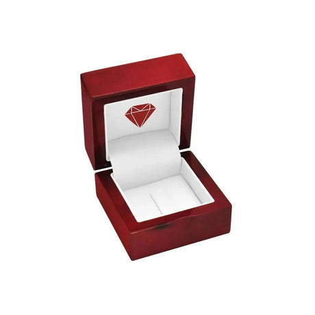 Red Rosewood Jewelry Ring with Clip Gift Packaging Boxes