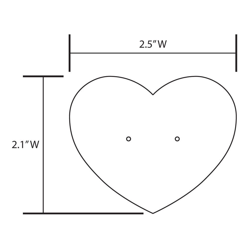 Matte Black Heart Earring Card  2-1/2" x 2-1/6"