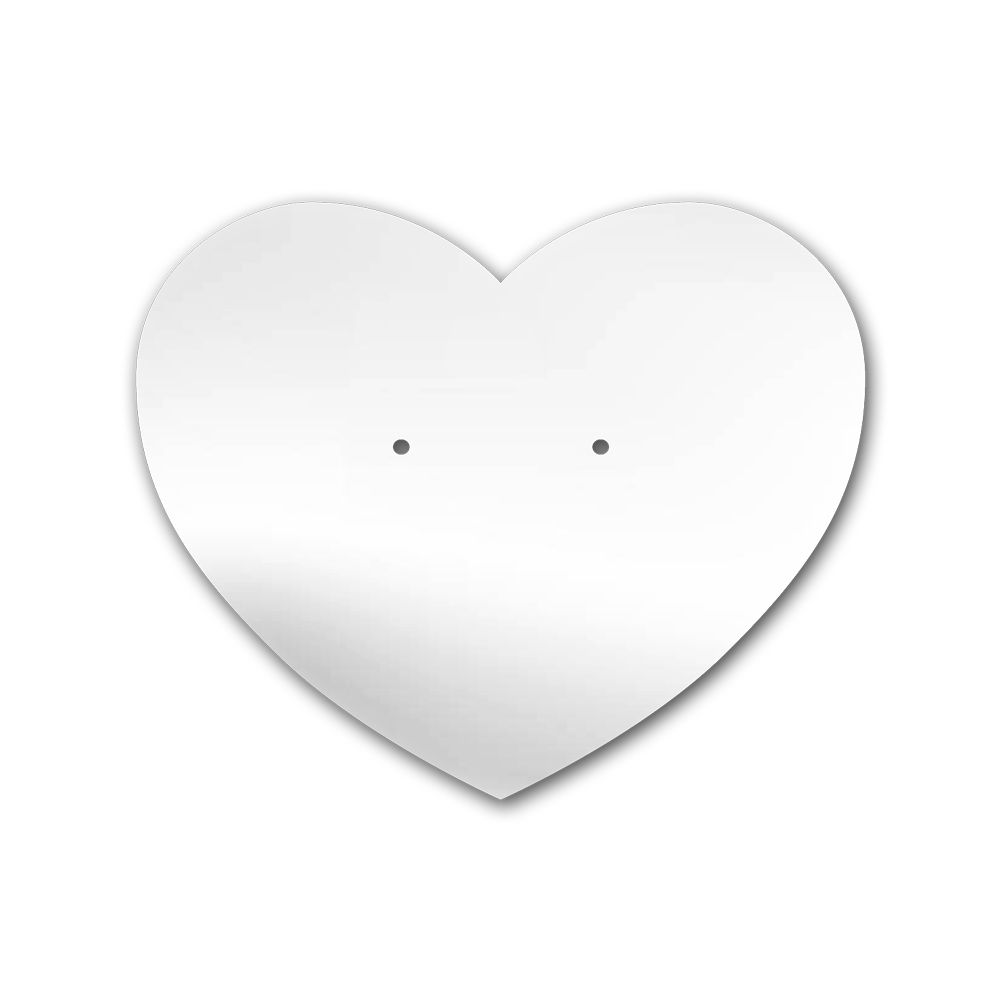 Glossy White Heart Earring Card  2-1/2" x 2-1/6"
