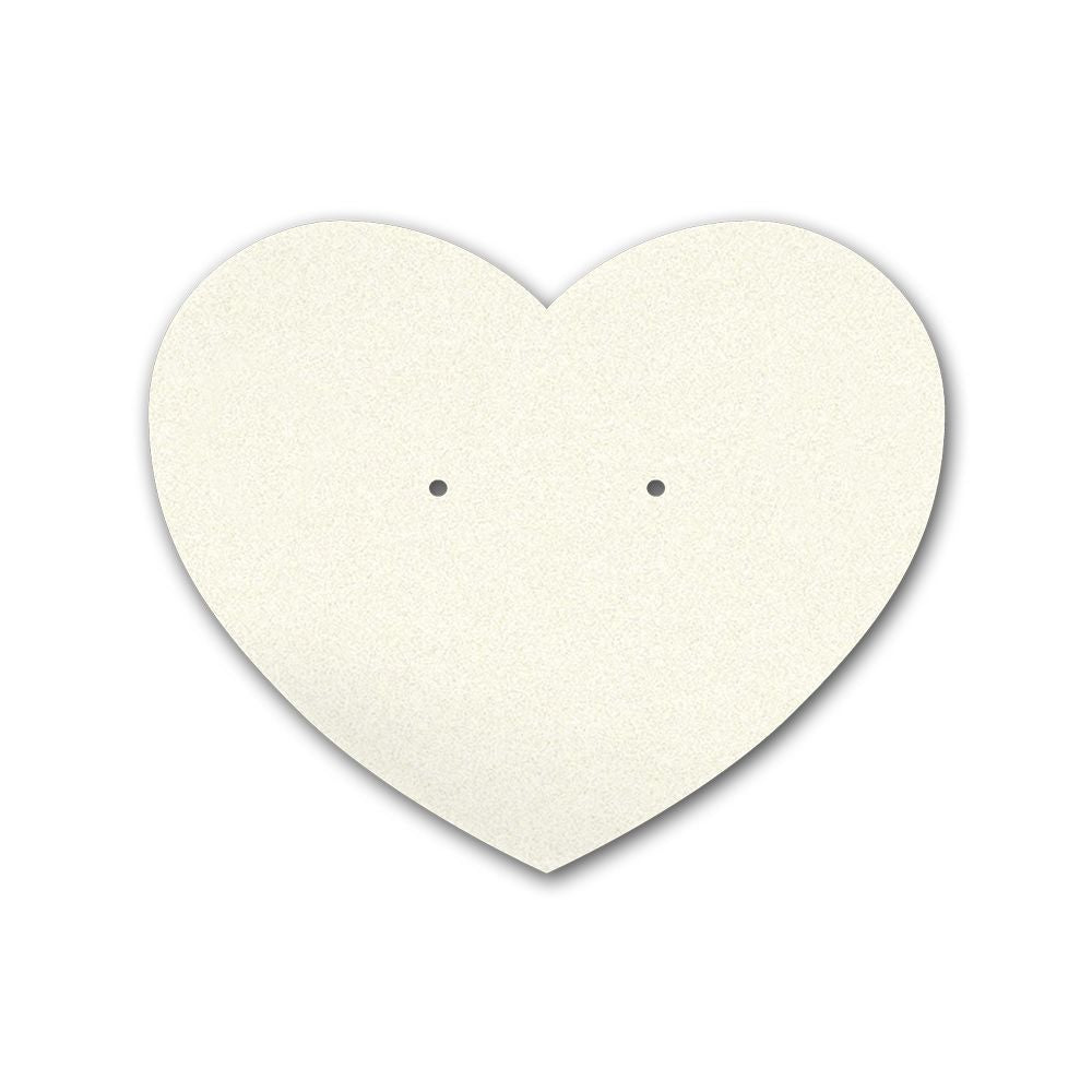 Ivory Heart Earring Card  2-1/2" x 2-1/6"