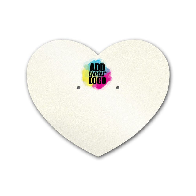 Shimmer White Gold Heart Earring Card  2-1/2" x 2-1/6"