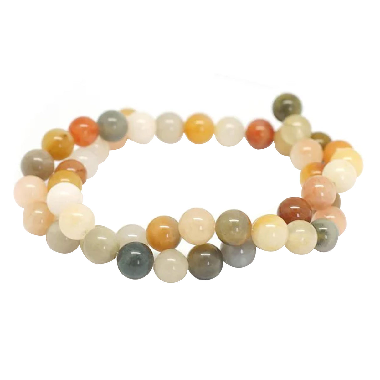 Rainbow Jade Nephrite Beads – 8mm Round | 15–16 Inch Strand