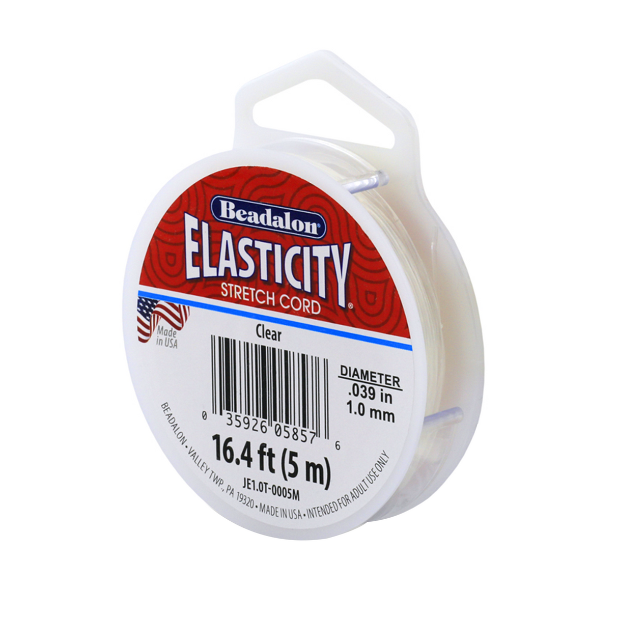 Clear Elastic Stretch Cord for Jewelry Making – 1.0mm, 5m Spool