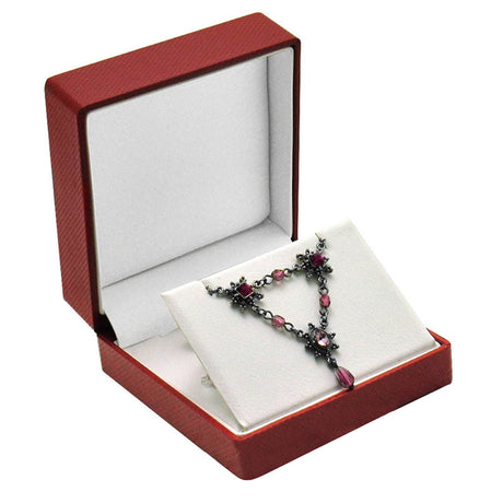 Premium Red Textured Jewelry Pendant Gift Packaging Box
