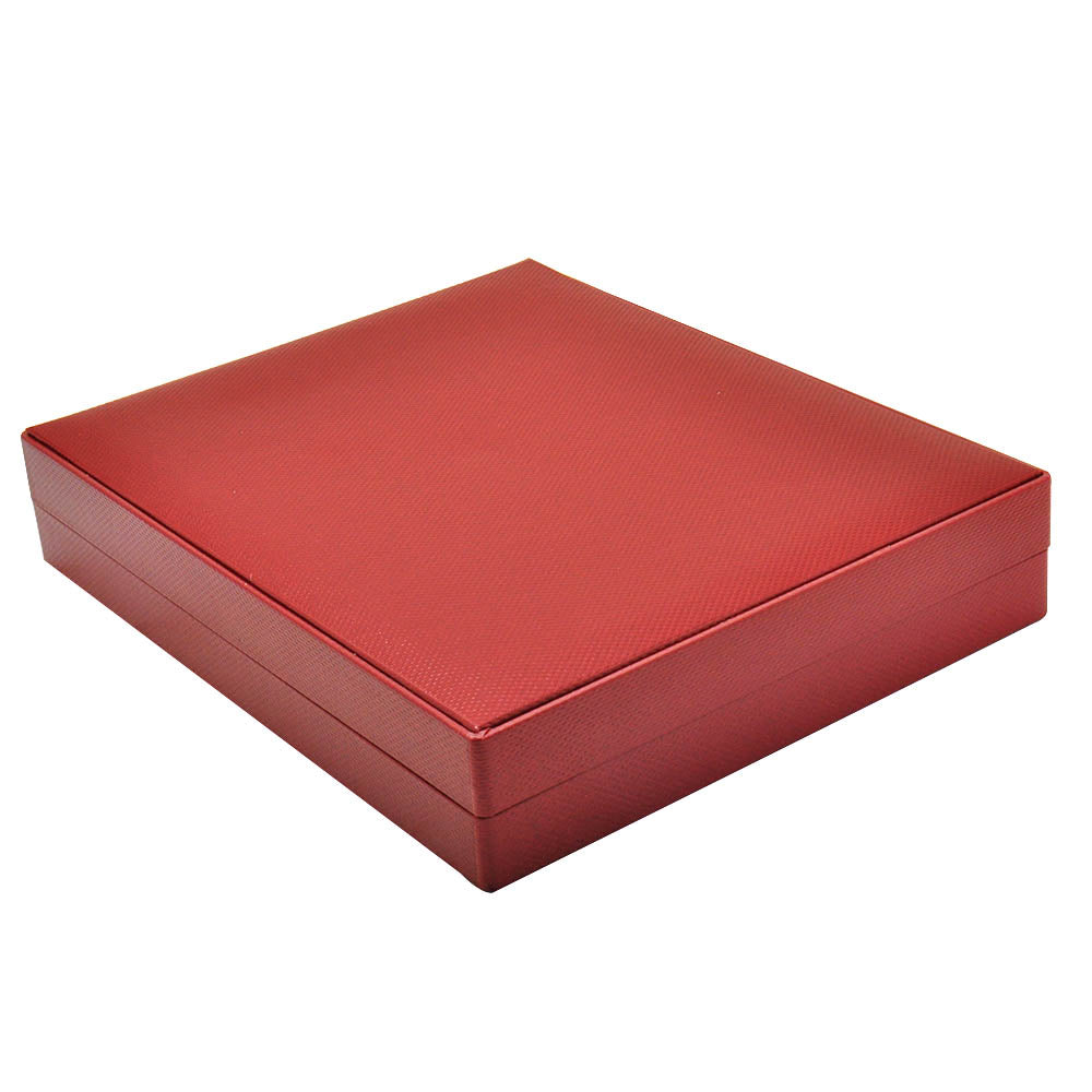 Premium Textured Red Leatherette Jewelry Necklace Box