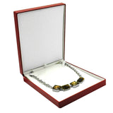 Premium Textured Red Leatherette Jewelry Necklace Box