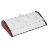 Rosewood and White Slanted Ring Display, Five Rings