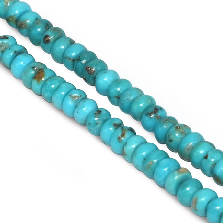 Natural Kingman Turquoise 4 mm Rondelle Beads| Arizona |