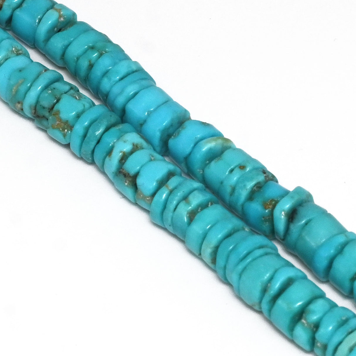 Kingman Turquoise Heishi Rondelle Beads – Zachery Treated | Arizona Turquoise | Jewelry Designer Grade