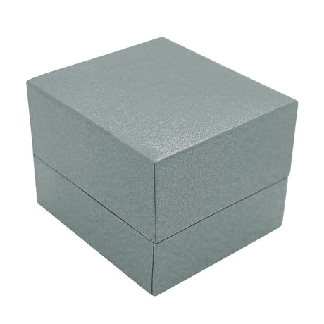 Metallic Silver Leatherette Jewelry Ring Boxes
