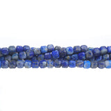 Lapis Lazuli Cube Beads 4mm Table Cut | Natural Gemstone Strand
