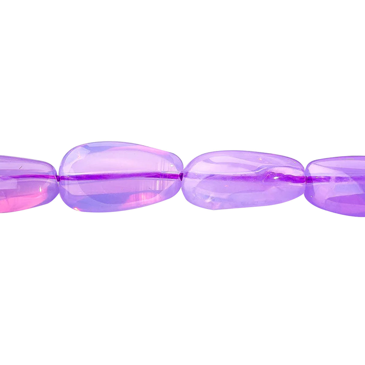 Lavender Amethyst Tumbled Nugget Beads 7×11–8×20mm – 15" Strand