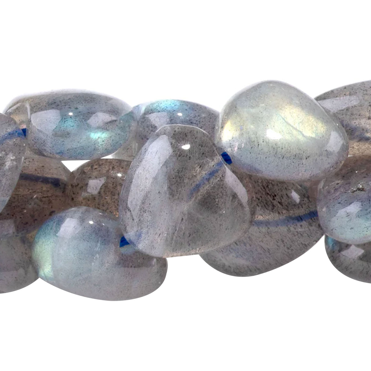 Labradorite Heart Beads AA-Grade 10mm | Madagascar Gemstone | 15-16" Strand