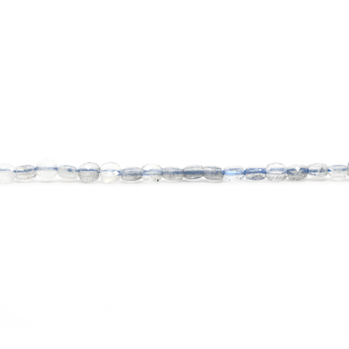 Labradorite Faceted Flat Round Beads AAA- 3mm - Natural Madagascar Gemstone Strand