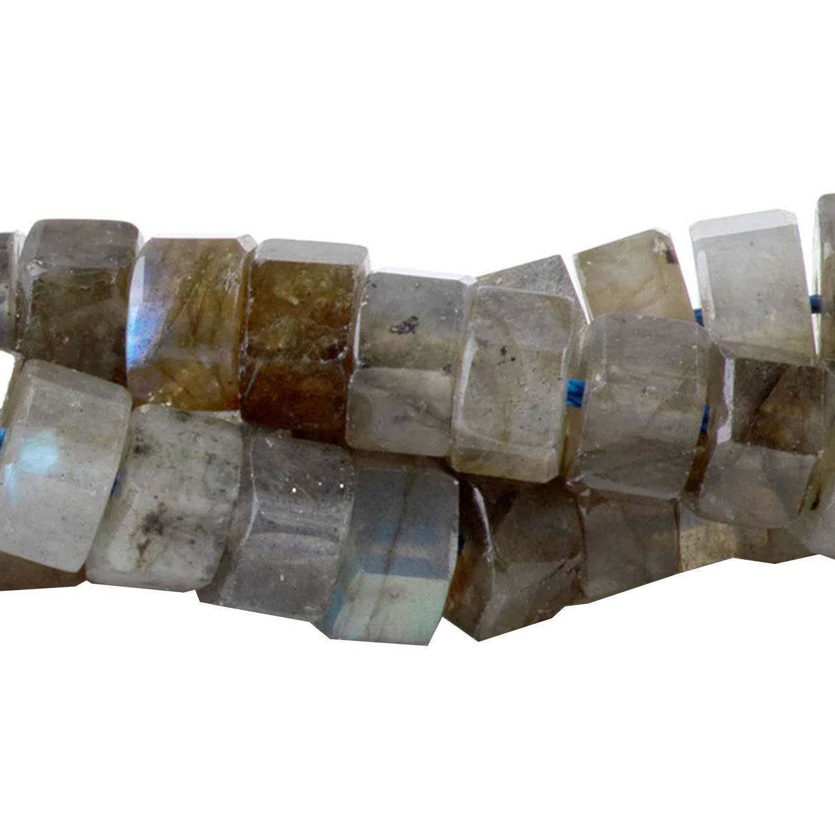Madagascar Labradorite Faceted Hexagon Beads 6mm - 15-16" Strand