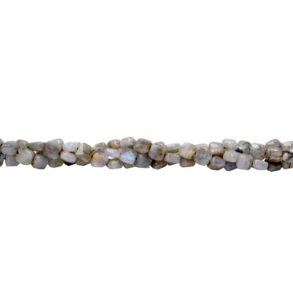 Labradorite Faceted Square Beads 6mm | Natural Peru Gemstone | 15-16" Strand