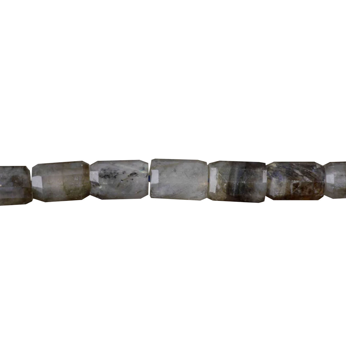 Labradorite Faceted Tube Beads A-Grade 7x10mm | Madagascar Gemstone | 15-16" Strand