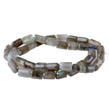 Labradorite Faceted Tube Beads A-Grade 7x10mm | Madagascar Gemstone | 15-16" Strand