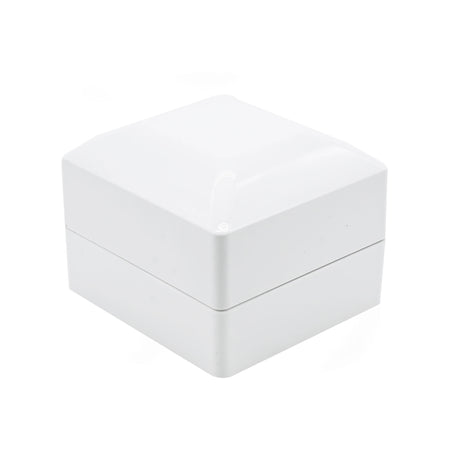 White LED Ring Box With Black Velvet Insert