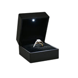 Black LED Ring Box With Velvet Ring Insert