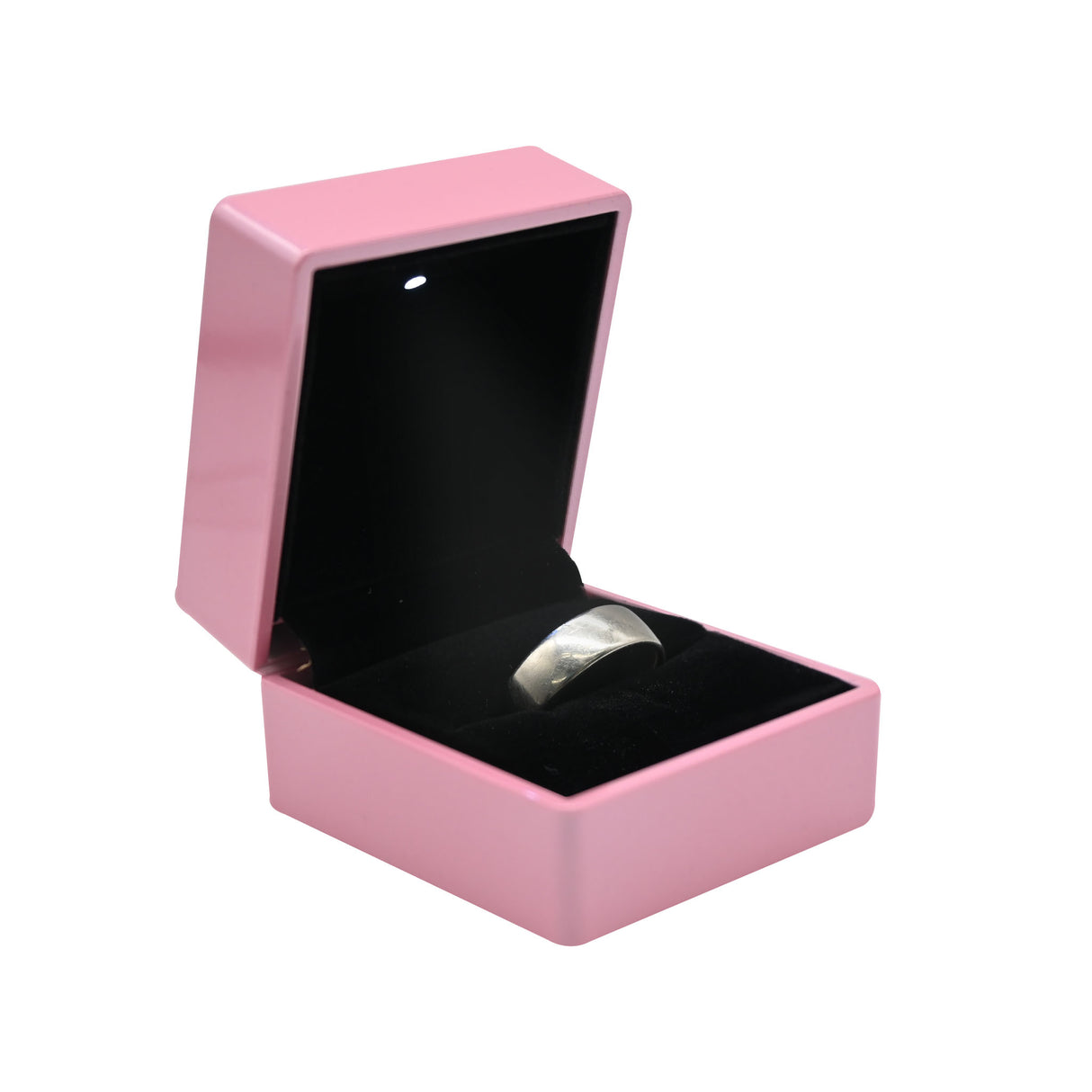 Pink LED Ring Box With Black Velvet Insert