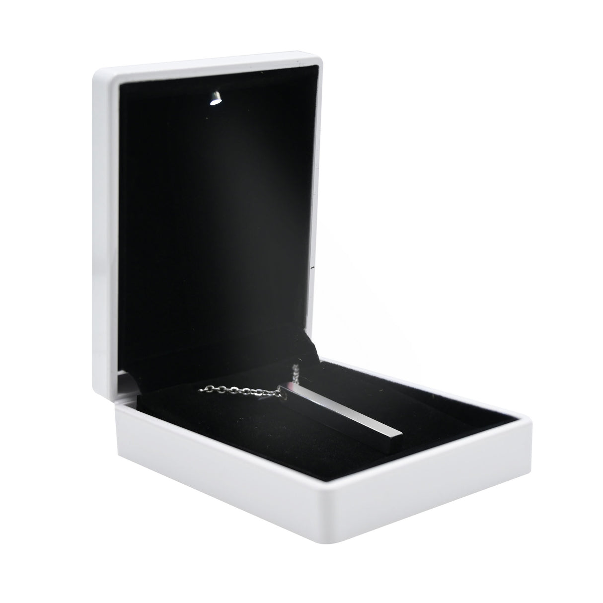 White LED Pendant Box With Black Velvet Insert