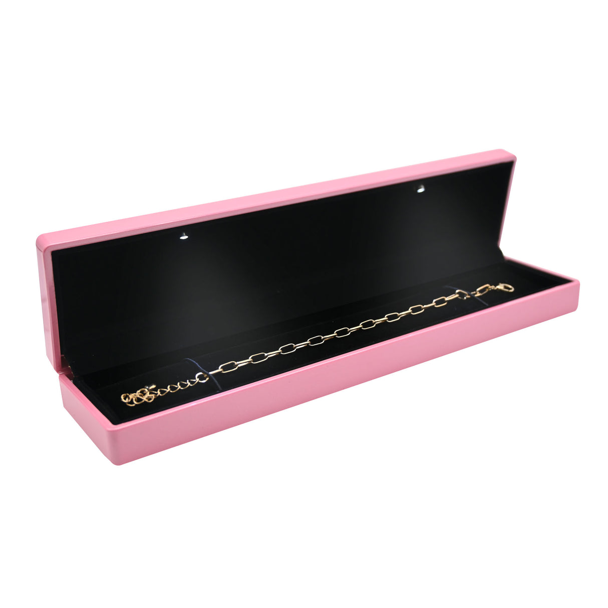 Pink LED Bracelet Box With Black Velvet Insert
