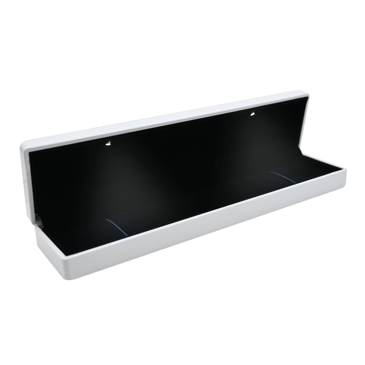 White LED Bracelet Box With Black Velvet Insert