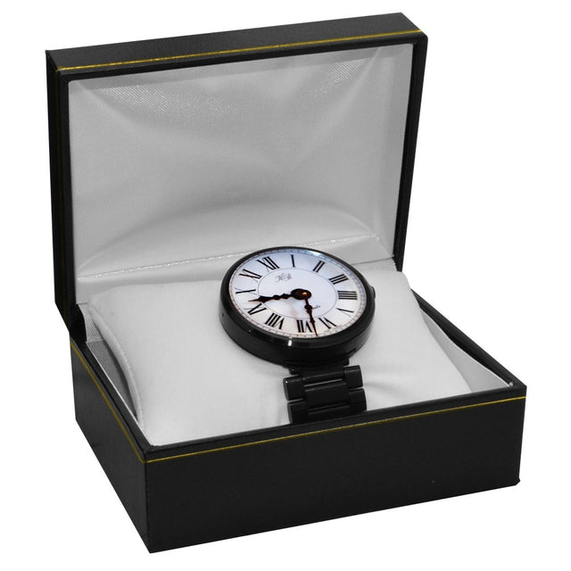 Black Leatherette and White Insert Bracelet / Watch Pillow Boxes