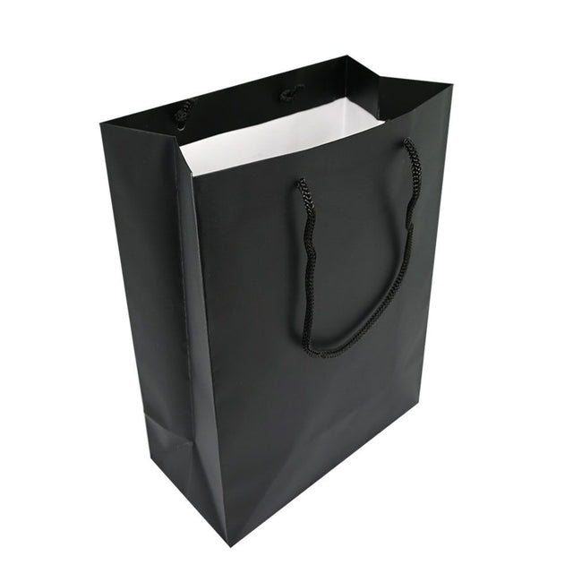 Black Tote Gift Shopping Bags, 4-3/4" x 3" x 6-3/4" 