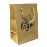 Gold  Euro Tote Gift Shopping Bags, 4-3/4" x 3" x 6-3/4
