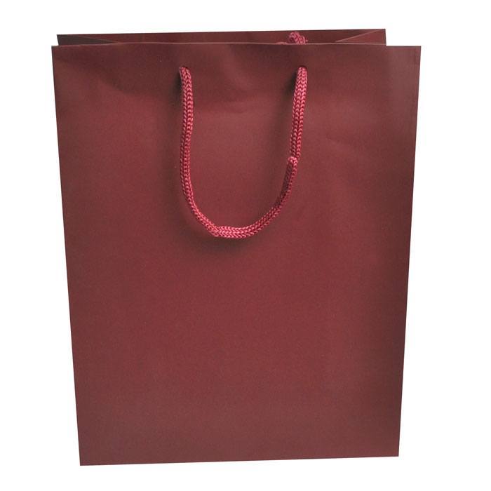 Burgundy Tote Gift Shopping Bags, 8" x 4" x 10"