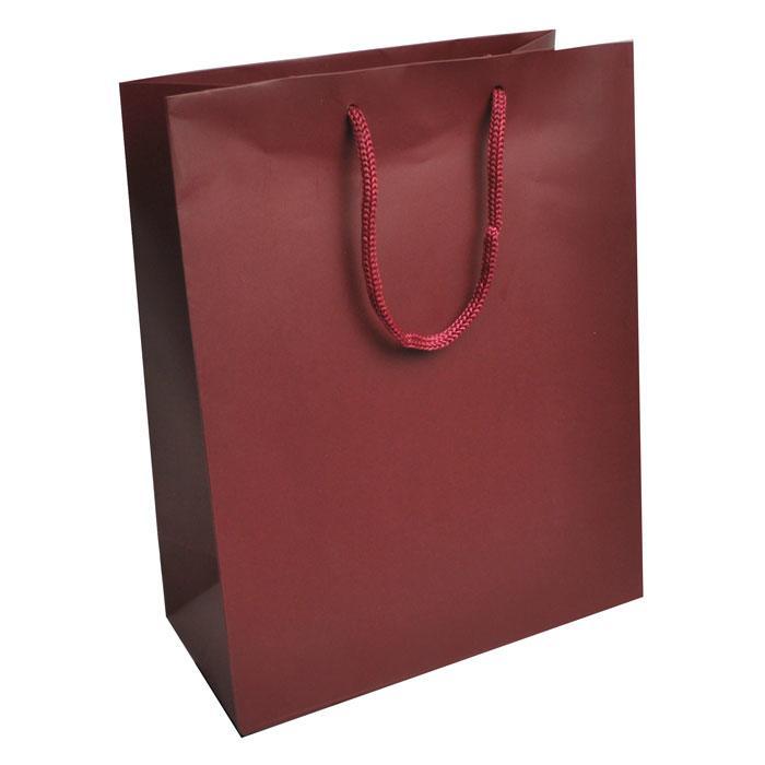 Burgundy Tote Gift Shopping Bags, 8" x 4" x 10"