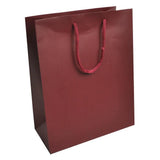 Burgundy Tote Gift Shopping Bags, 8" x 4" x 10"