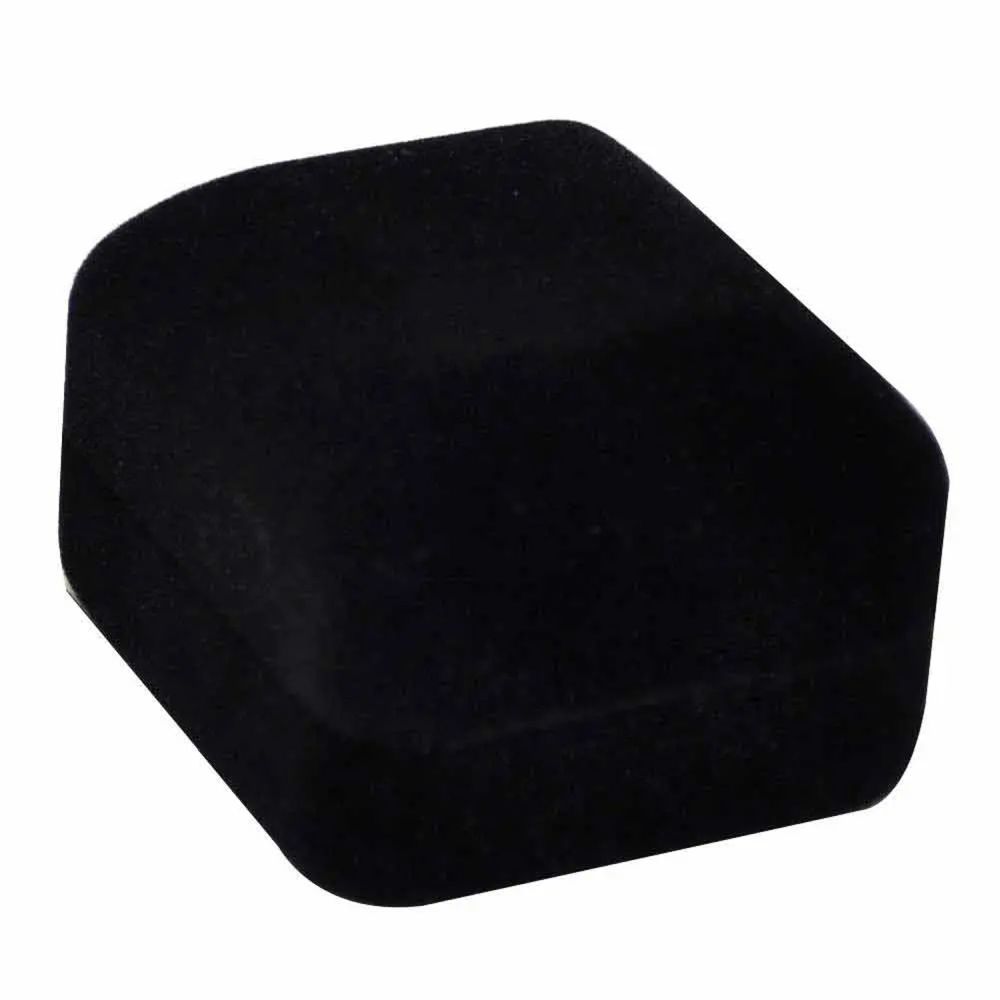 Black Velvet Jewelry Ring Box With Black Insert Outside Box