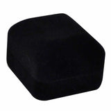 Black Velvet Jewelry Ring Box With Black Insert Outside Box