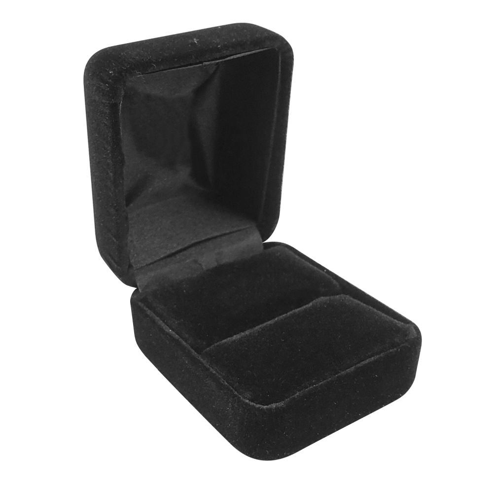 Black Velvet Jewelry Ring Box With Black Insert