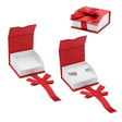 Red and White Magnetic Ribbon Jewelry Earring or Pendant Gift Boxes