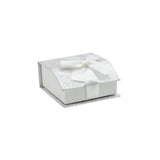 Silver and White Magnetic Ribbon Jewelry Earring or Pendant Gift Boxes