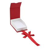 Red and White Magnetic Ribbon Jewelry Pendant Gift Boxes