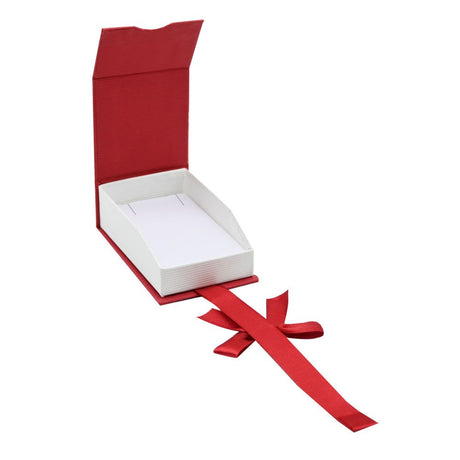 Red and White Magnetic Ribbon Jewelry Pendant Gift Boxes
