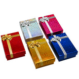 Holographic Mixed Color Jewelry Box with Bow – Earring & Pendant Box