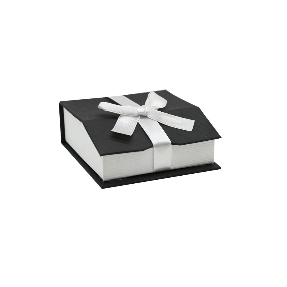 Black and White Magnetic Ribbon Jewelry Pendant Boxes