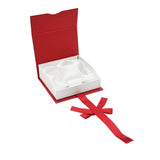 Red and White Magnetic Ribbon Jewelry Bangle or Watch Gift Boxes