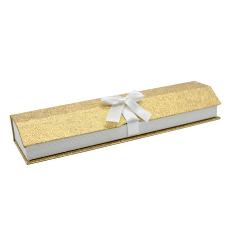 Gold and White Magnetic Ribbon Jewelry Bracelet Packaging 